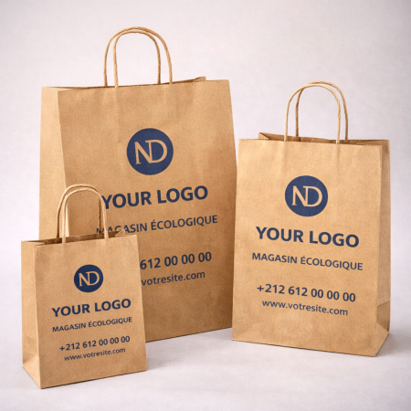 Sacs shopping en papier (Kraft)